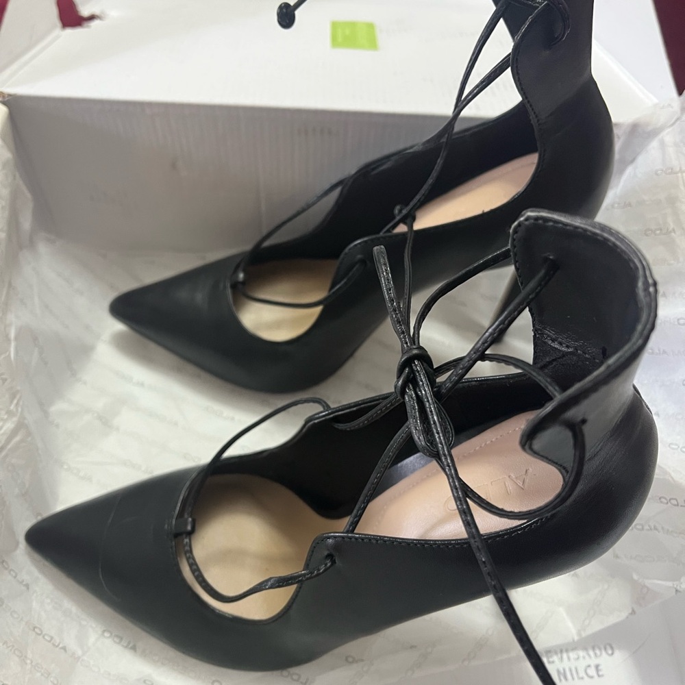 Aldo Black Heels with Pointed Toe and Stiletto Design